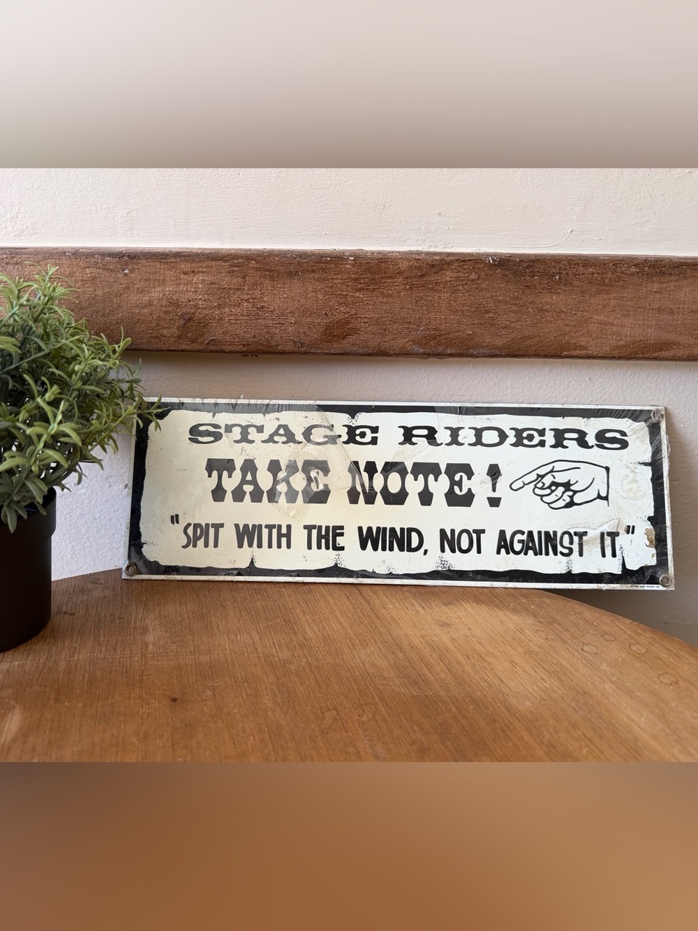 Ande Rooney Vintage-Style Black and Cream 'Take Note' Wall Sign